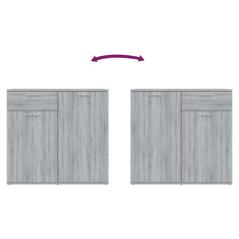 Dulap, sonoma gri, 80x36x75 cm, lemn compozit
