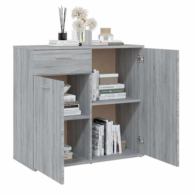 Dulap, sonoma gri, 80x36x75 cm, lemn compozit