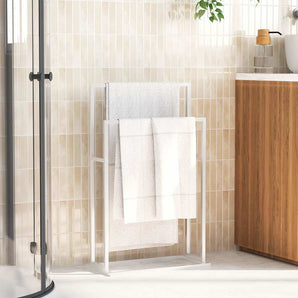 Suport de prosoape autonom, alb, 48x24x78,5 cm, fier