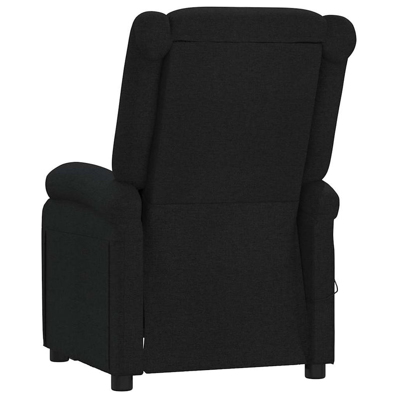 Fotoliu rabatabil electric, negru, material textil