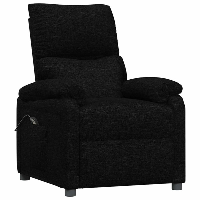 Fotoliu rabatabil electric, negru, material textil