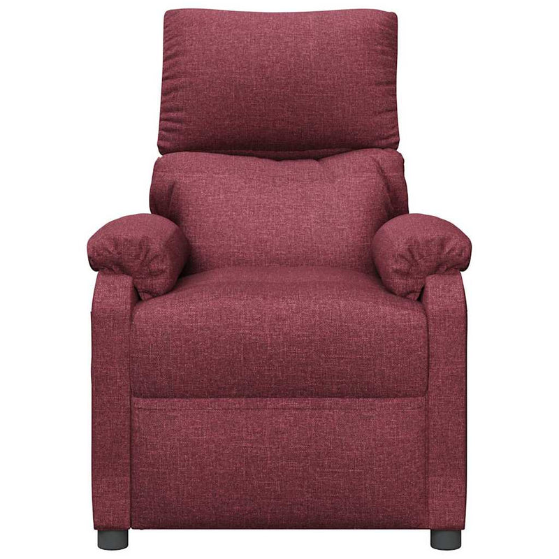 Fotoliu rabatabil electric, roșu vin, material textil
