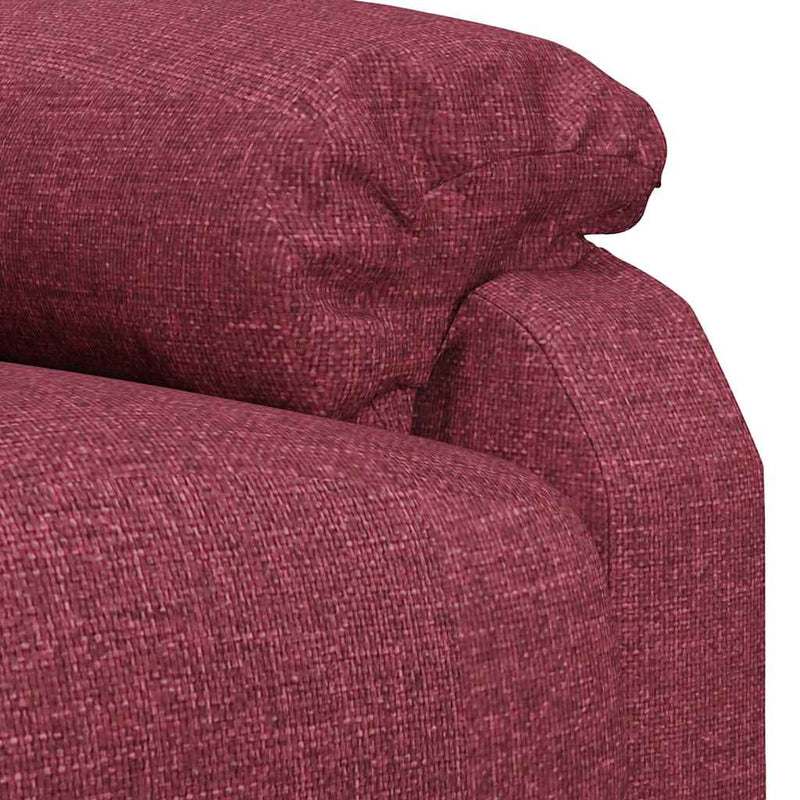 Fotoliu rabatabil electric, roșu vin, material textil
