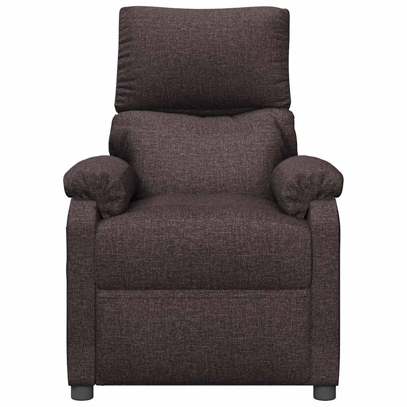 Fotoliu rabatabil electric, maro închis, material textil