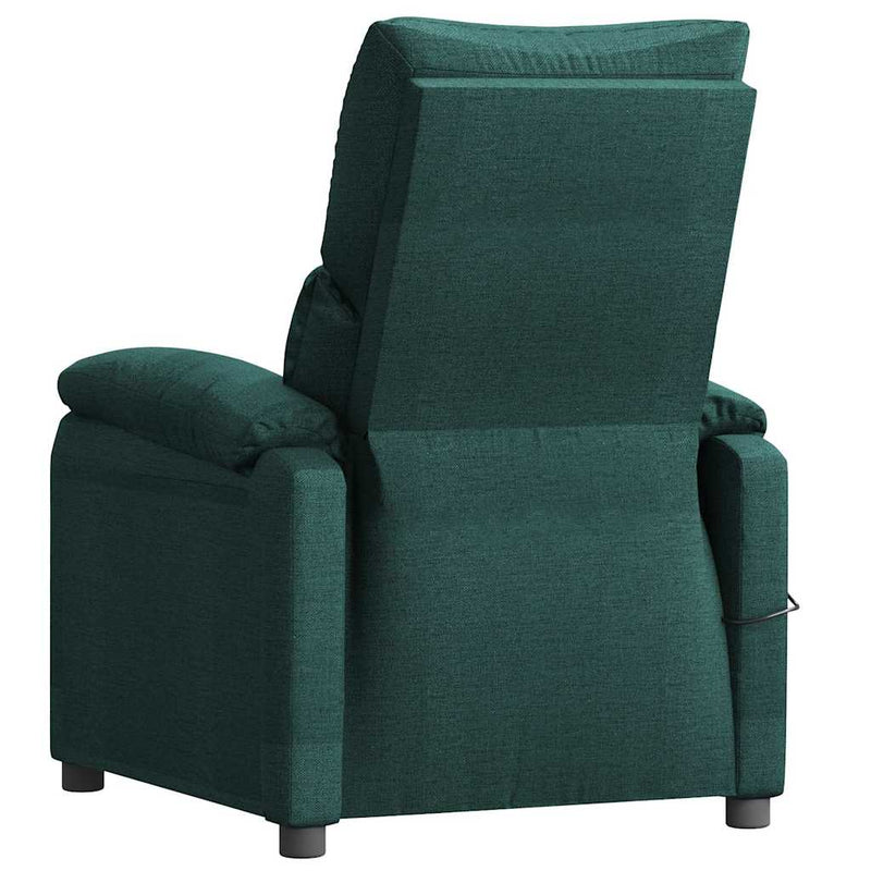 Fotoliu rabatabil electric, verde închis, material textil
