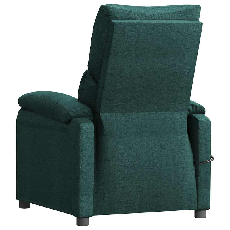 Fotoliu de masaj electric, verde închis, material textil