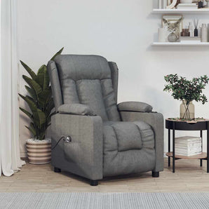 Fotoliu rabatabil electric, gri închis, material textil