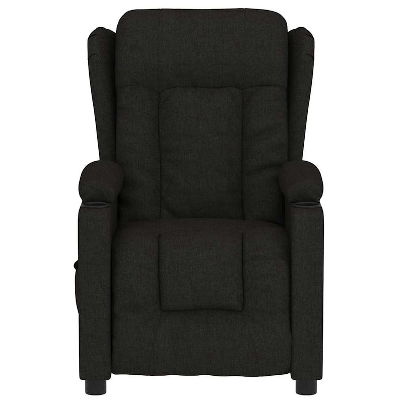 Fotoliu rabatabil electric, negru, material textil