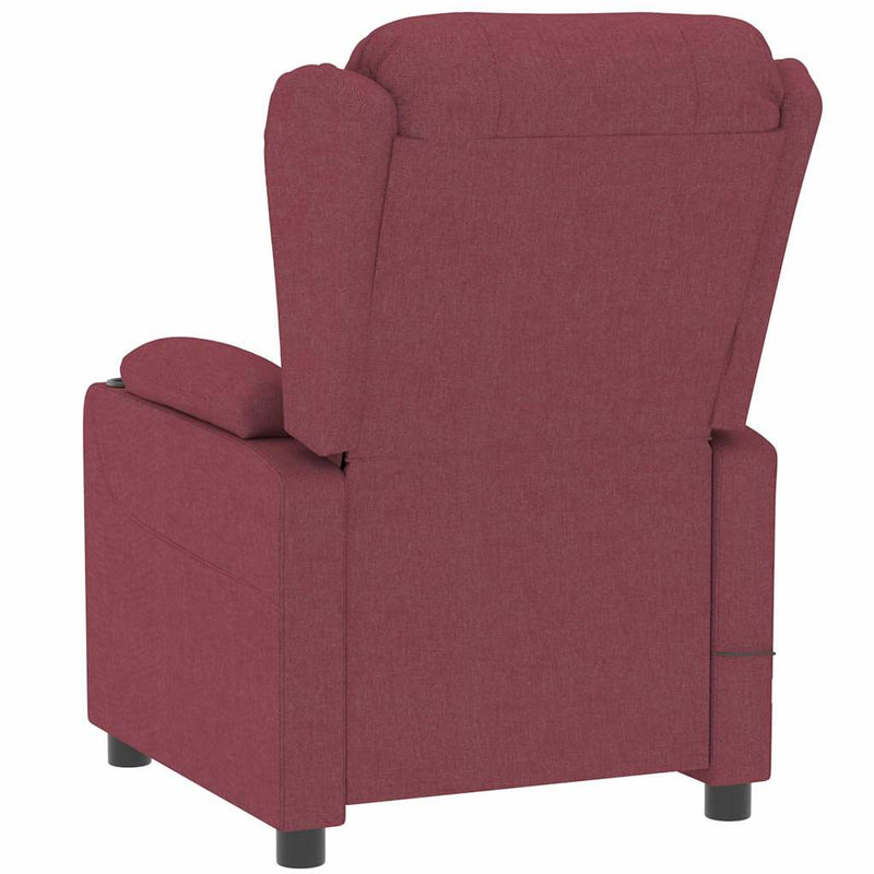 Fotoliu rabatabil electric, roșu vin, material textil