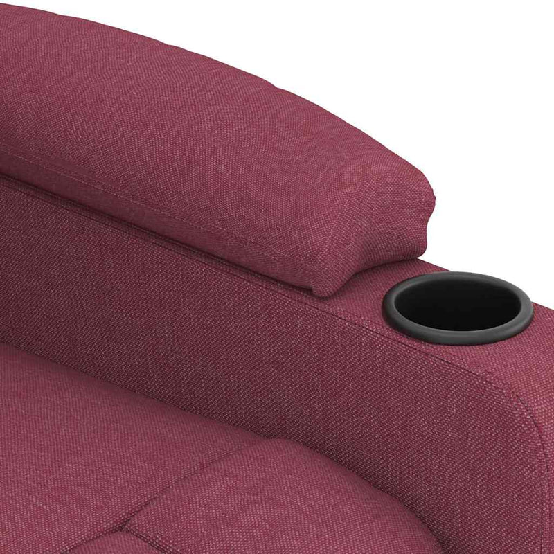 Fotoliu rabatabil electric, roșu vin, material textil