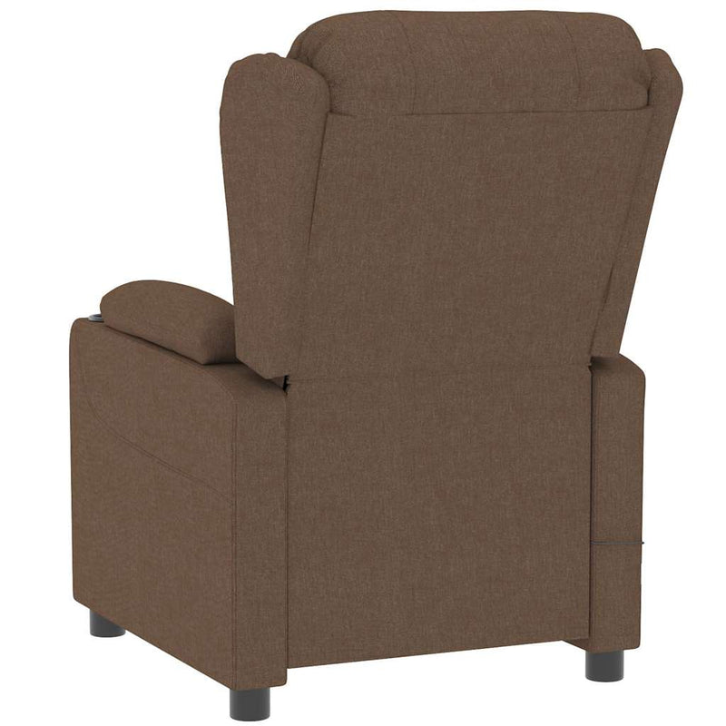 Fotoliu rabatabil electric, maro, material textil