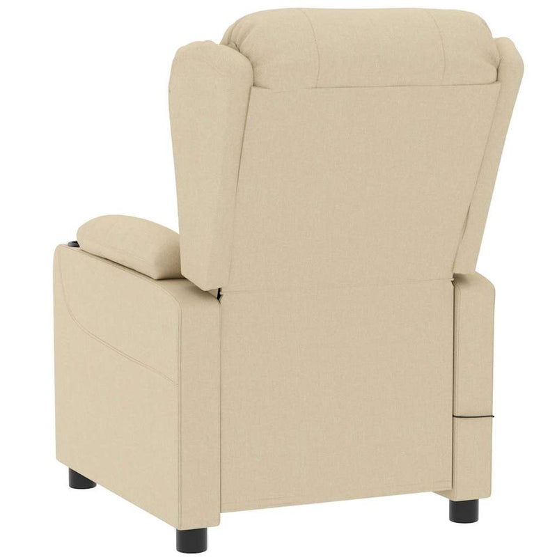 Fotoliu rabatabil electric, crem, material textil