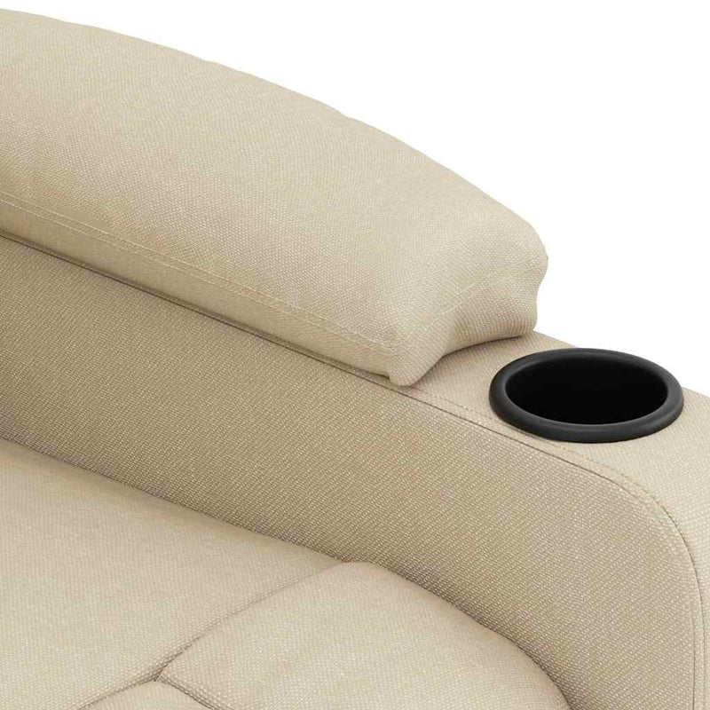 Fotoliu rabatabil electric, crem, material textil