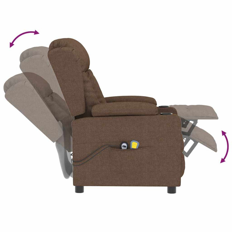 Fotoliu de masaj electric, maro, material textil