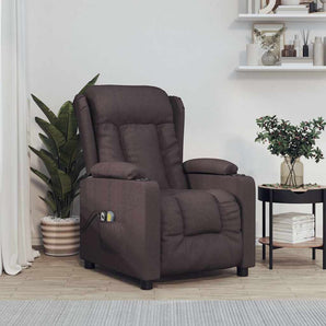 Fotoliu de masaj electric, maro închis, material textil