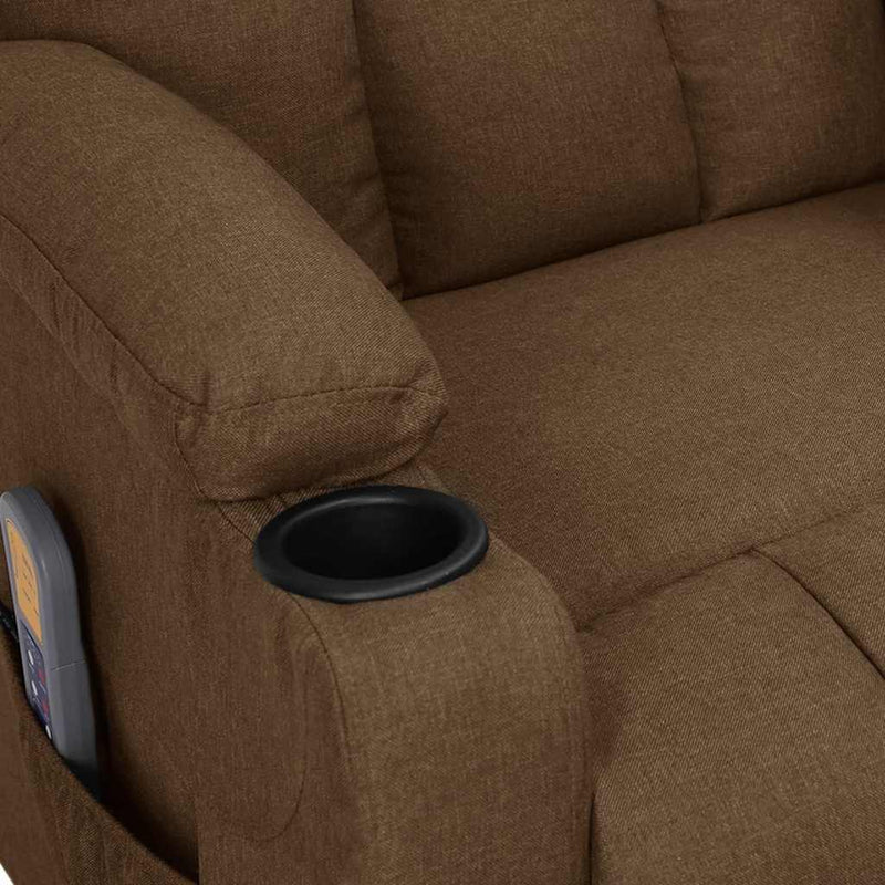 Fotoliu de masaj electric, maro, material textil