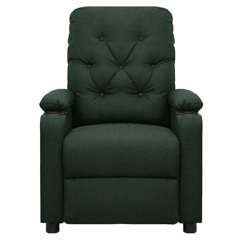 Fotoliu rabatabil electric, verde închis, material textil