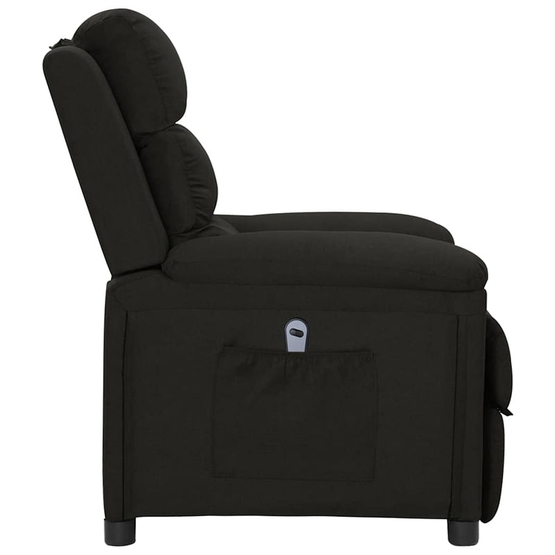 Fotoliu rabatabil electric, negru, material textil