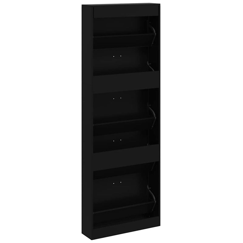 Pantofar, negru, 59x17x169 cm, lemn compozit