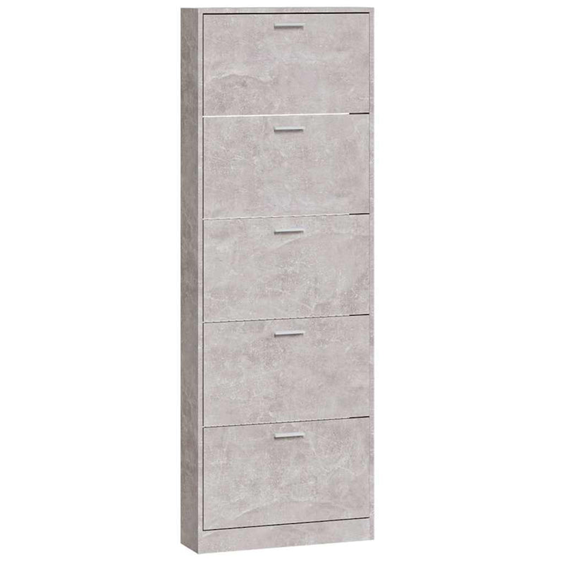 Pantofar, gri beton, 59x17x169 cm, lemn compozit
