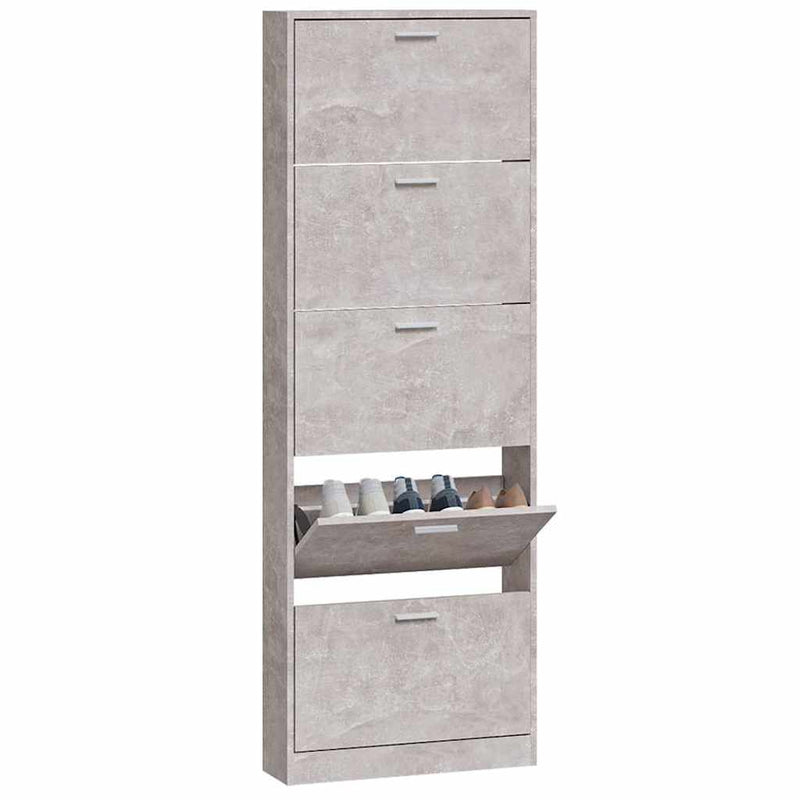Pantofar, gri beton, 59x17x169 cm, lemn compozit