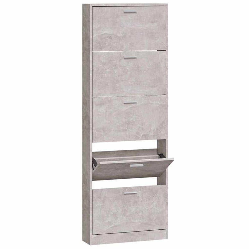 Pantofar, gri beton, 59x17x169 cm, lemn compozit