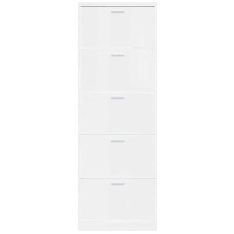 Pantofar, alb extralucios, 59x17x169 cm, lemn compozit
