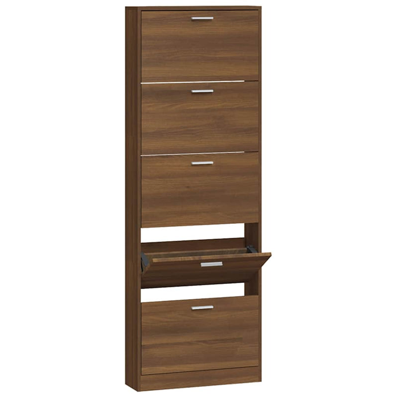 Pantofar, stejar maro, 59x17x169 cm, lemn compozit