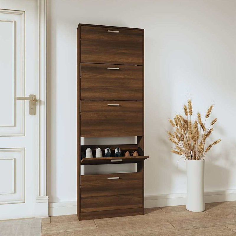 Pantofar, stejar maro, 59x17x169 cm, lemn compozit