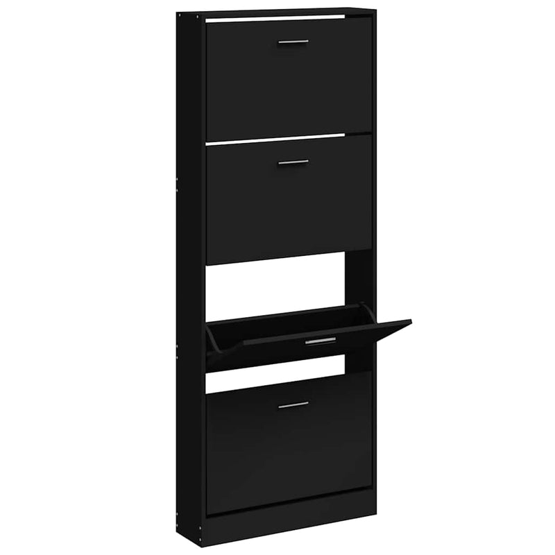 Pantofar, negru, 59x17x150 cm, lemn compozit