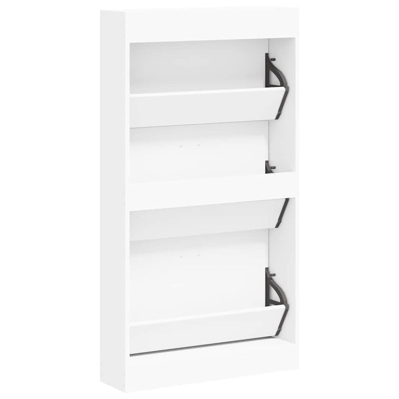 Dulap pentru pantofi, alb, 59x17x108 cm, lemn stratificat