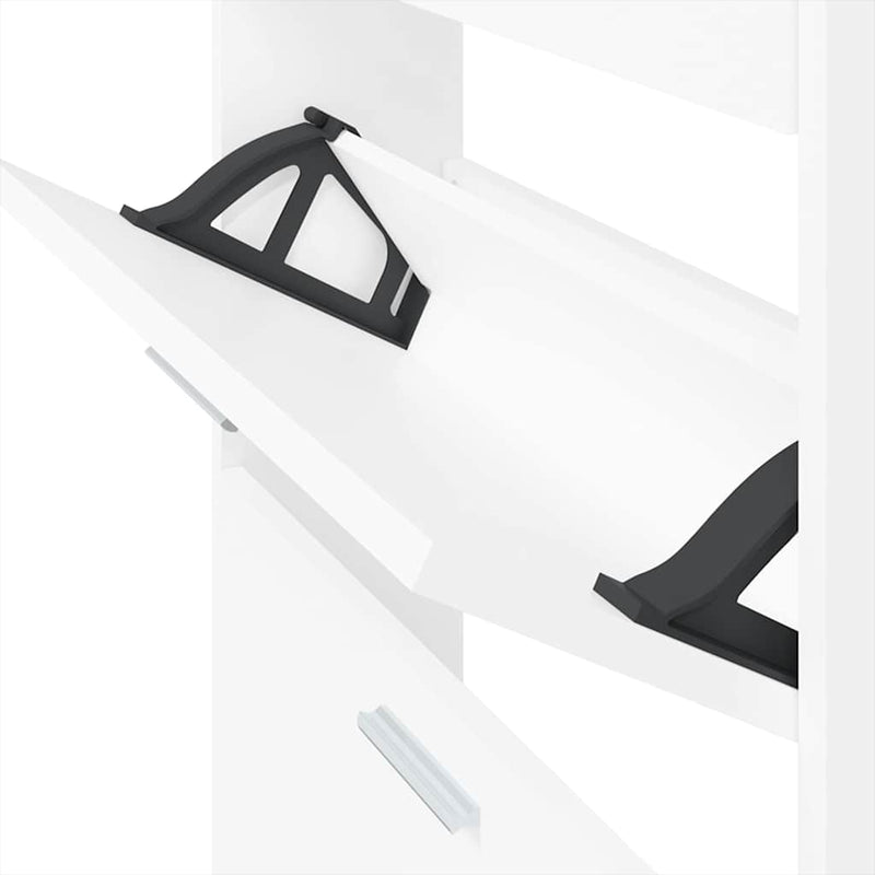 Dulap pentru pantofi, alb, 59x17x108 cm, lemn stratificat