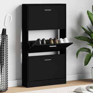 Pantofar, negru, 59x17x108 cm, lemn compozit