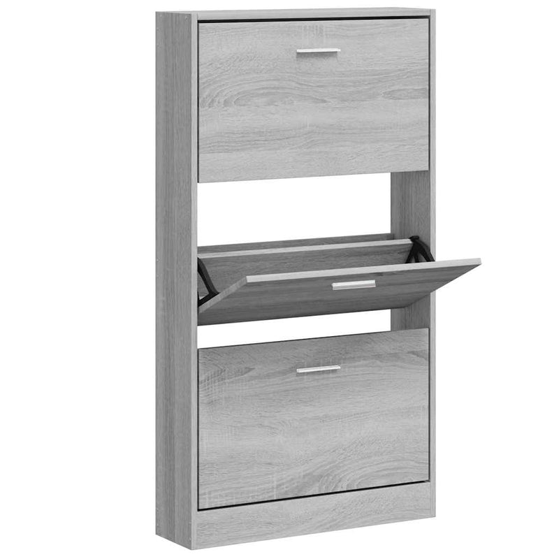 Pantofar, gri sonoma, 59x17x108 cm, lemn prelucrat