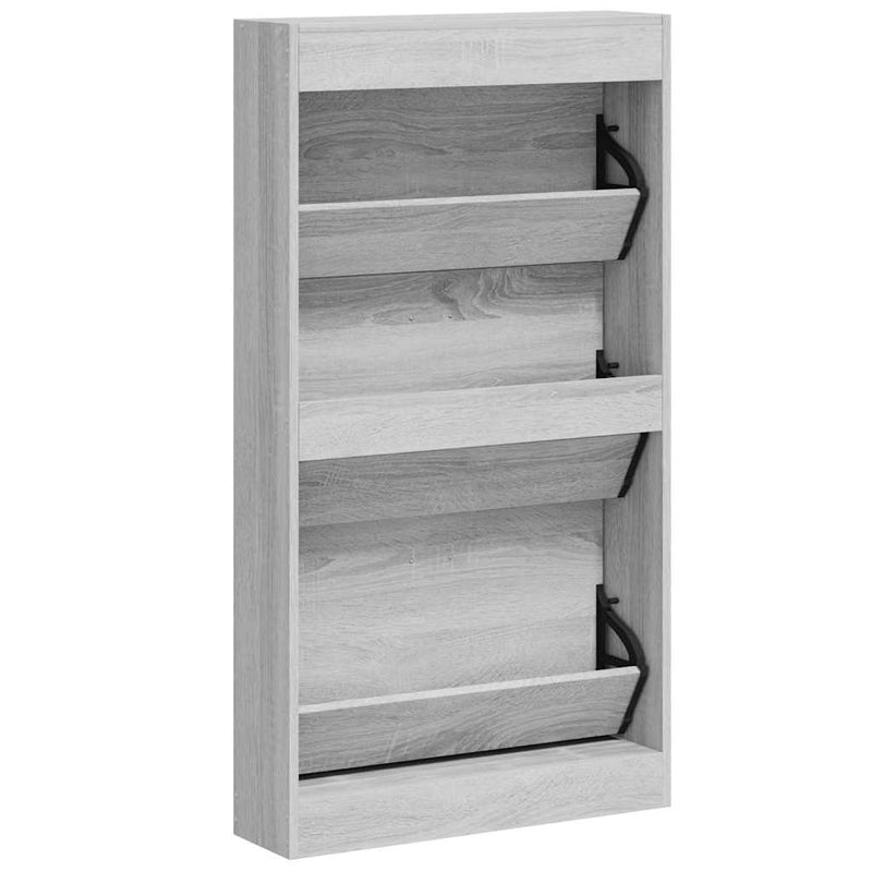 Pantofar, gri sonoma, 59x17x108 cm, lemn prelucrat