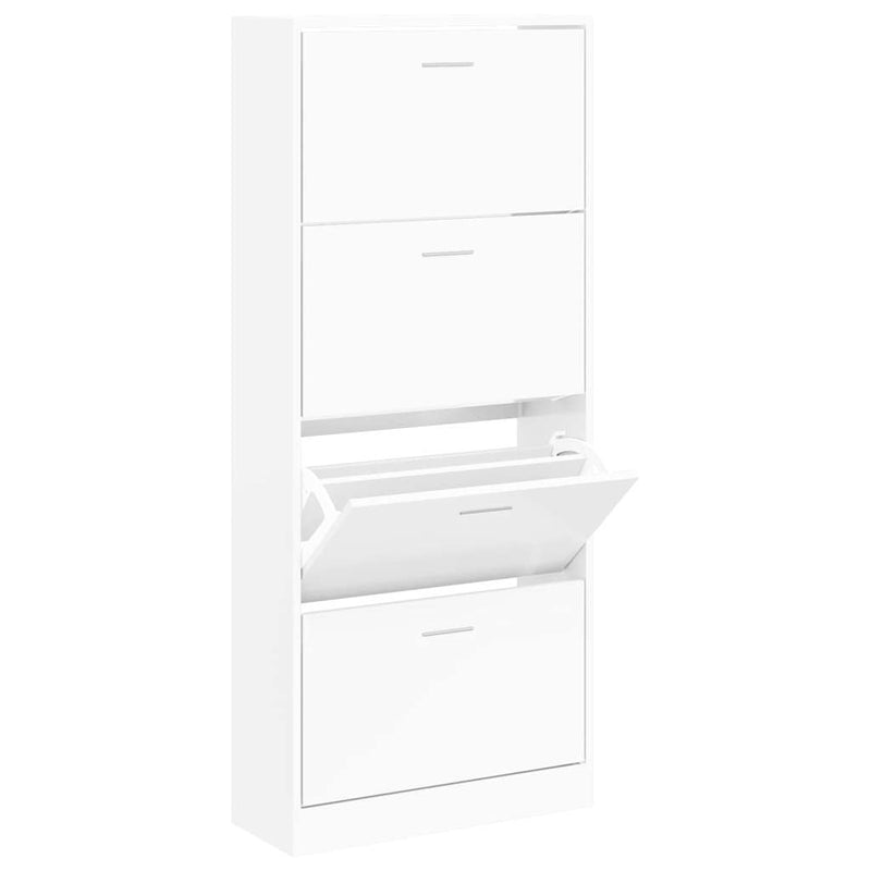 Pantofar, alb, 63x24x147 cm, lemn prelucrat