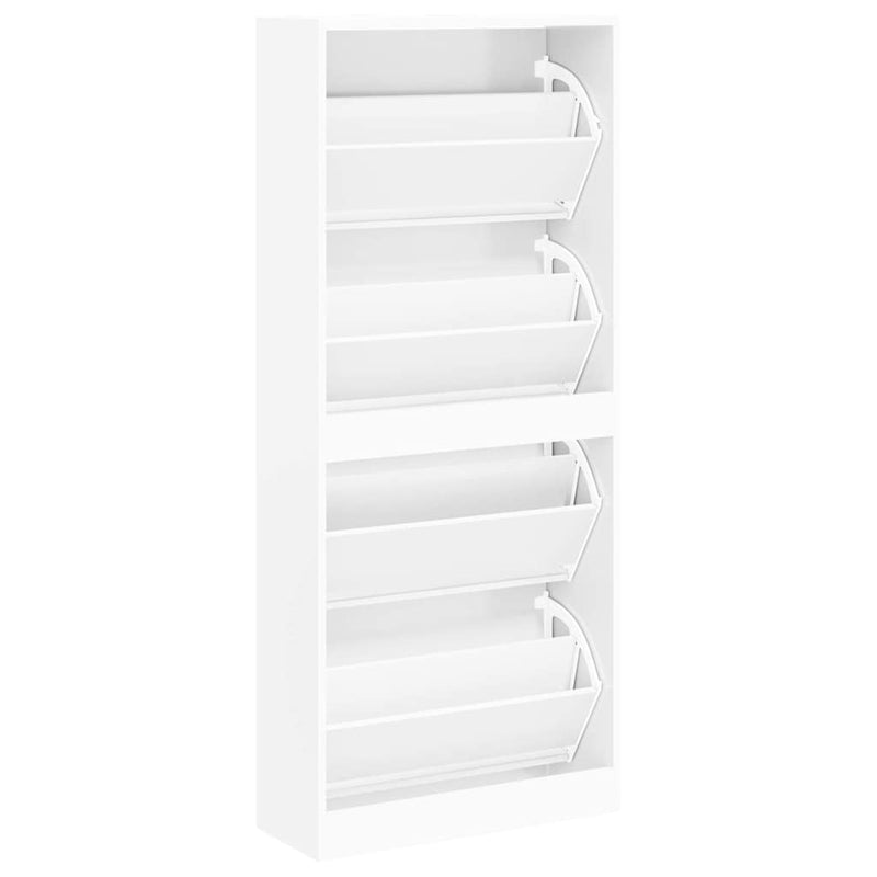 Pantofar, alb, 63x24x147 cm, lemn prelucrat