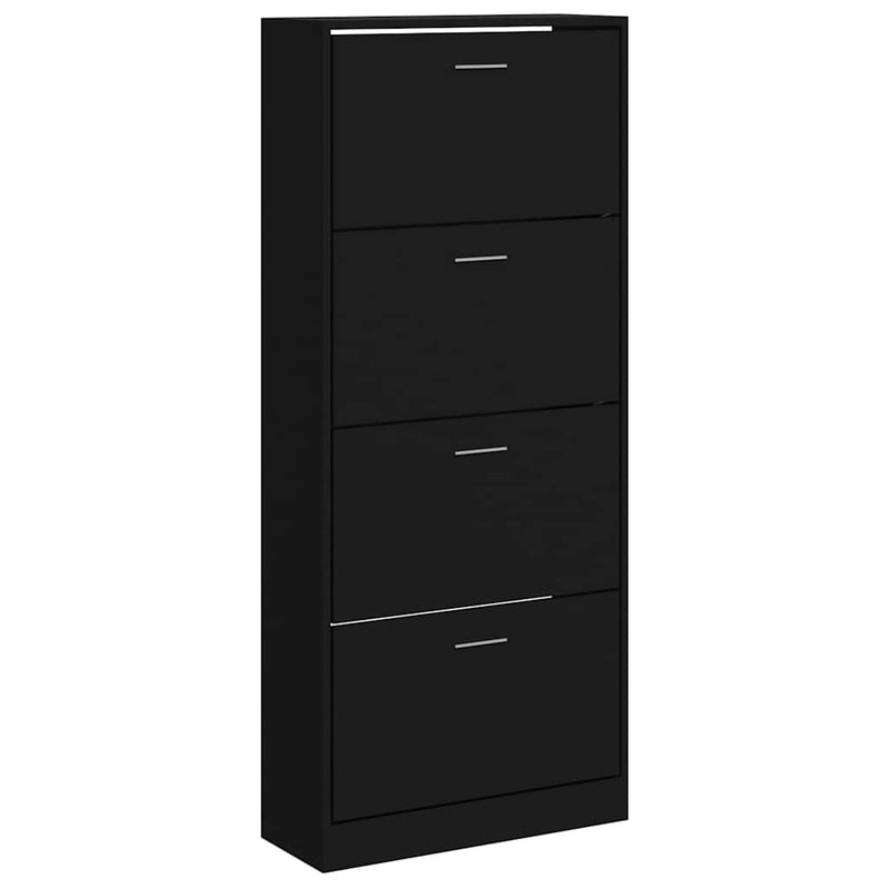Pantofar, negru, 63x24x147 cm, lemn compozit