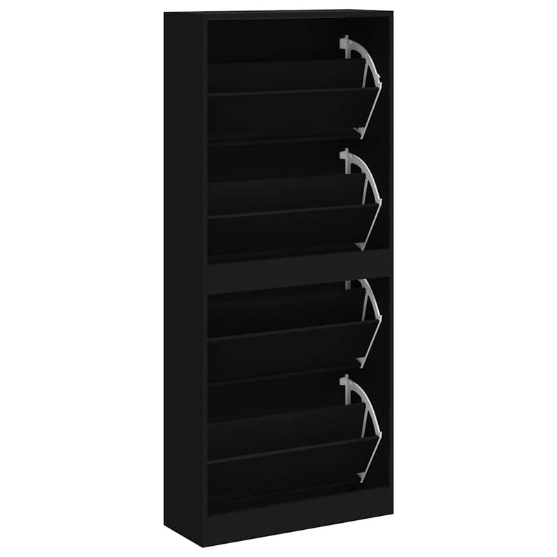 Pantofar, negru, 63x24x147 cm, lemn compozit
