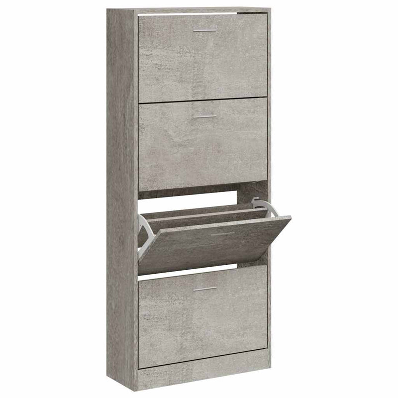 Pantofar, gri beton, 63x24x147 cm, lemn compozit