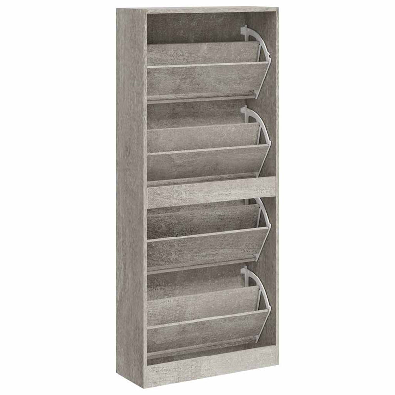 Pantofar, gri beton, 63x24x147 cm, lemn compozit