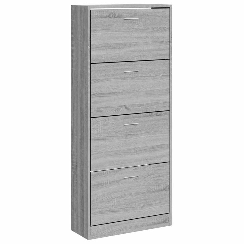 Pantofar, gri sonoma, 63x24x147 cm, lemn prelucrat