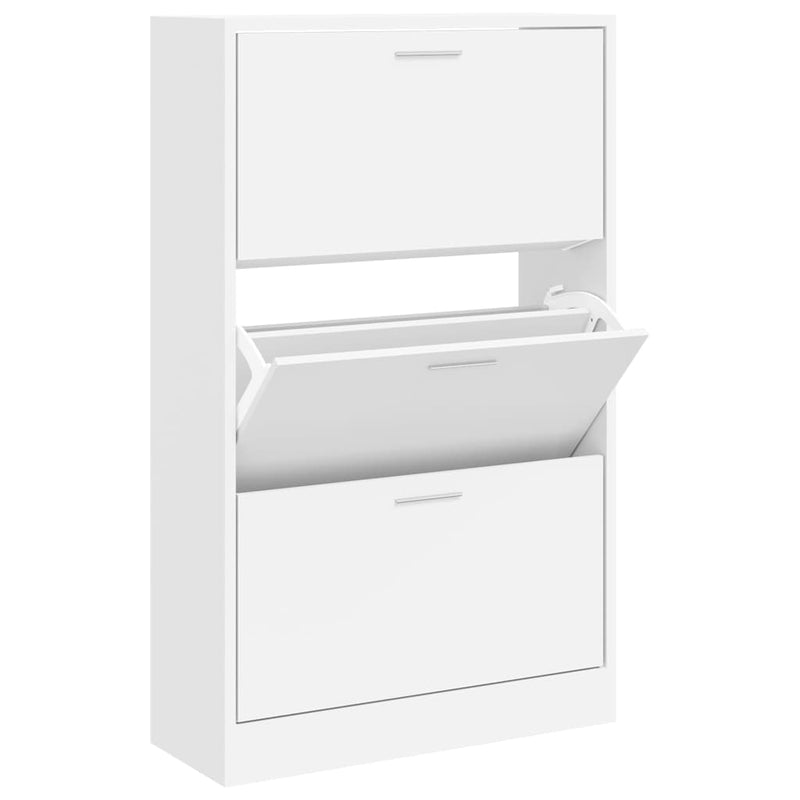 Pantofar, alb, 63x24x103 cm, lemn compozit