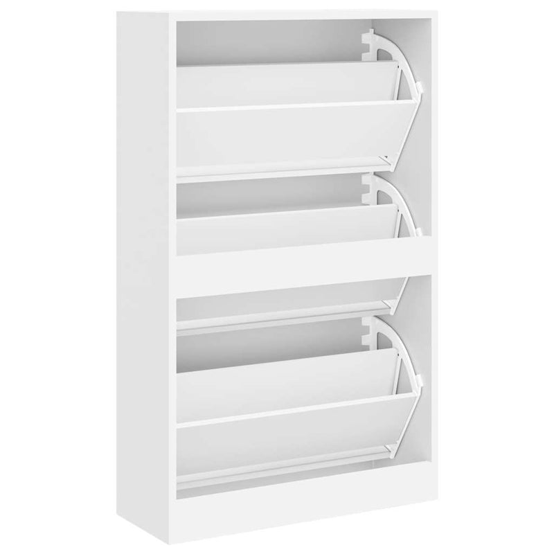 Pantofar, alb, 63x24x103 cm, lemn compozit