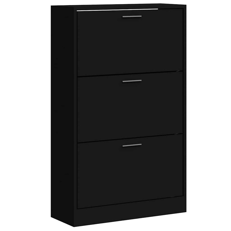 Pantofar, negru, 63x24x103 cm, lemn compozit