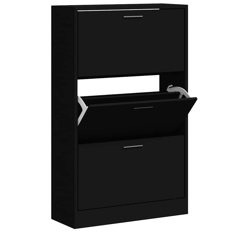 Pantofar, negru, 63x24x103 cm, lemn compozit