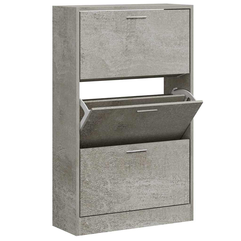 Pantofar, gri beton, 63x24x103 cm, lemn compozit