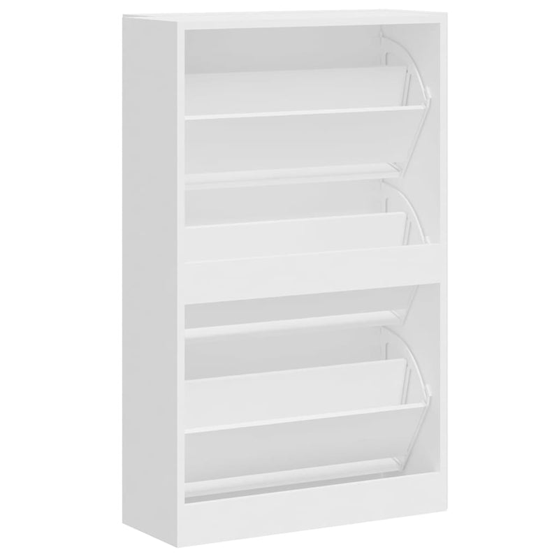 Pantofar, alb extralucios, 63x24x103 cm, lemn compozit