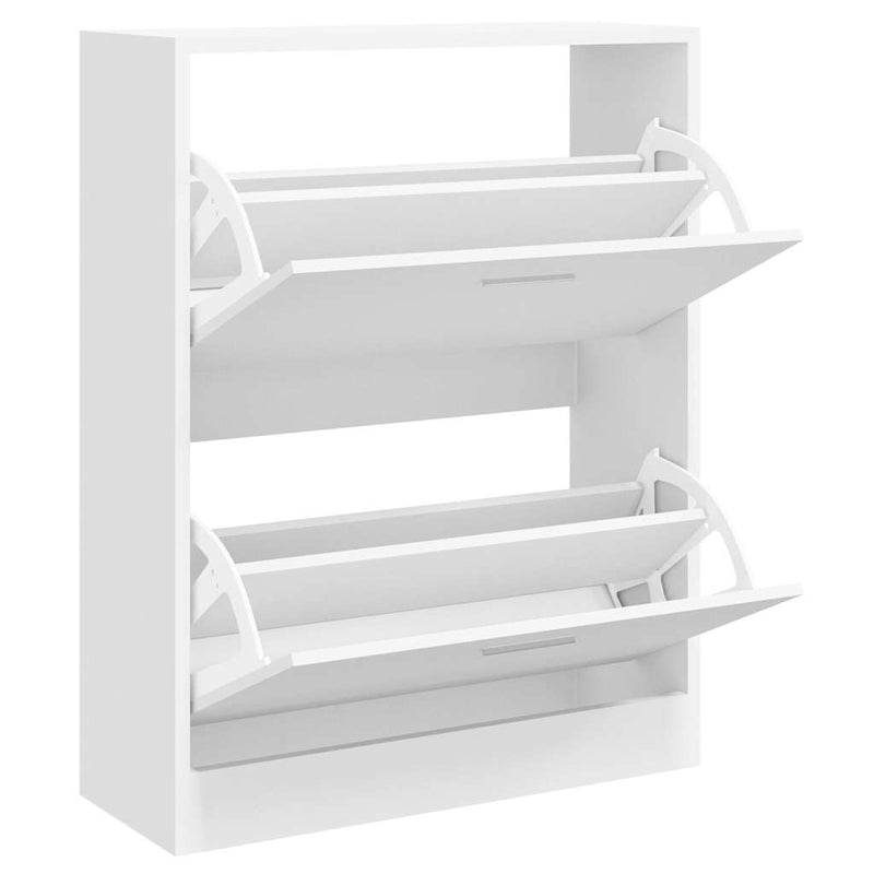 Pantofar, alb extralucios, 63x24x81 cm, lemn compozit