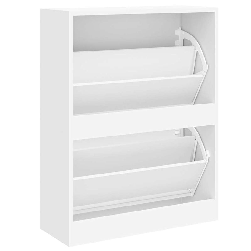 Pantofar, alb extralucios, 63x24x81 cm, lemn compozit